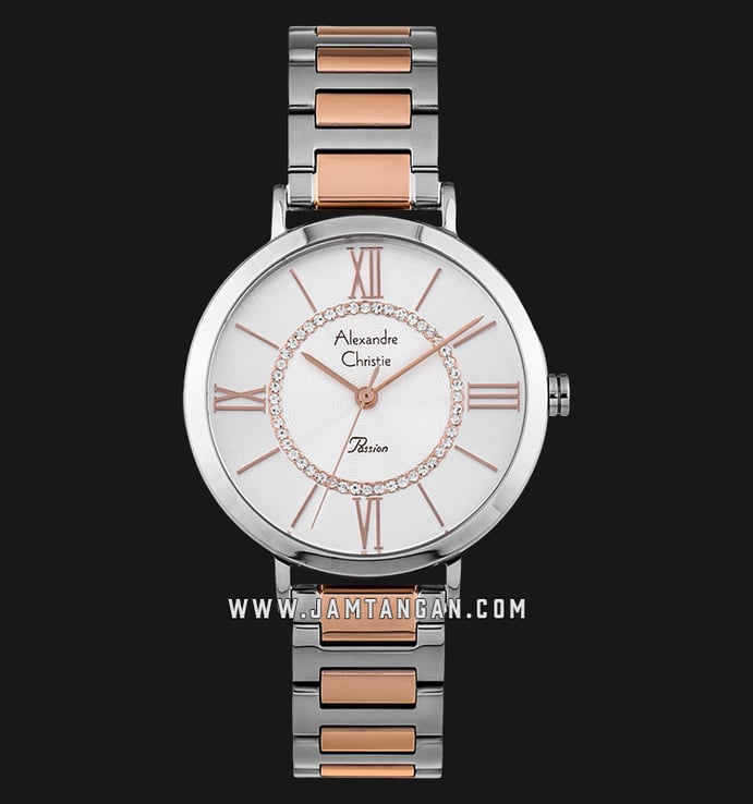 Alexandre Christie Passion AC 2769 LH BTRSL Ladies Silver Dial Dual Tone Stainless Steel Strap