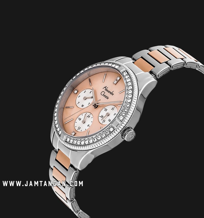 Alexandre Christie AC 2771 BF BTRMD Ladies Mother of Pearl Dial Dual Tone Stainless Steel Strap