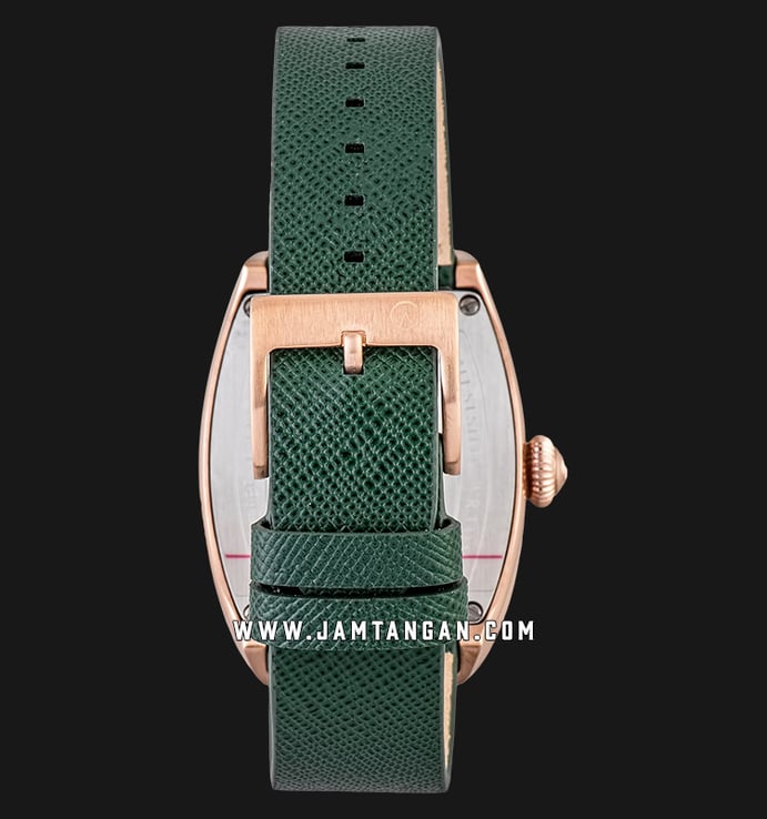 Alexandre Christie AC 2780 BF LRGMAGN Ladies Mother Of Pearl Dial Green Leather Strap