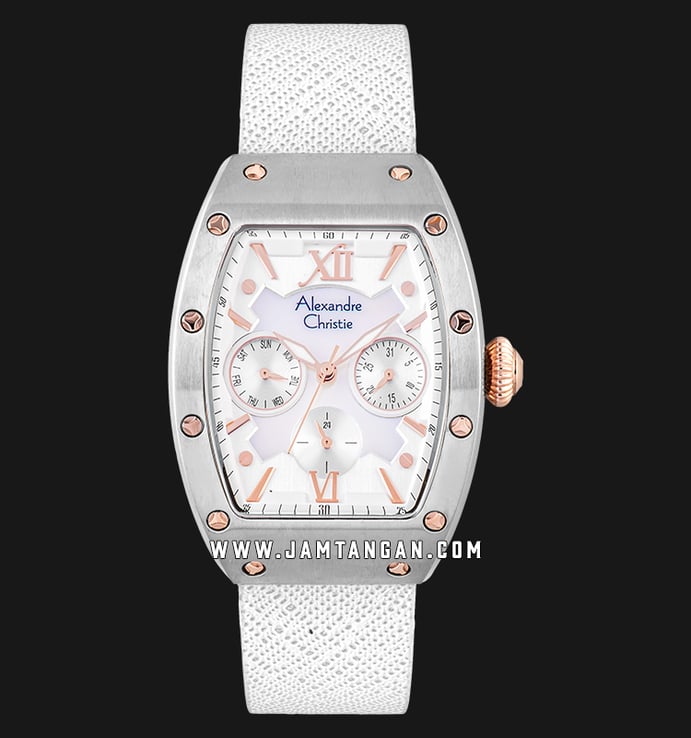 Alexandre Christie AC 2780 BF LTRMS Ladies Mother Of Pearl Dial White Leather Strap