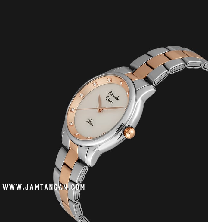 Alexandre Christie AC 2782 LH BTRMS Ladies Mother of Pearl Dial Dual Tone Stainless Steel