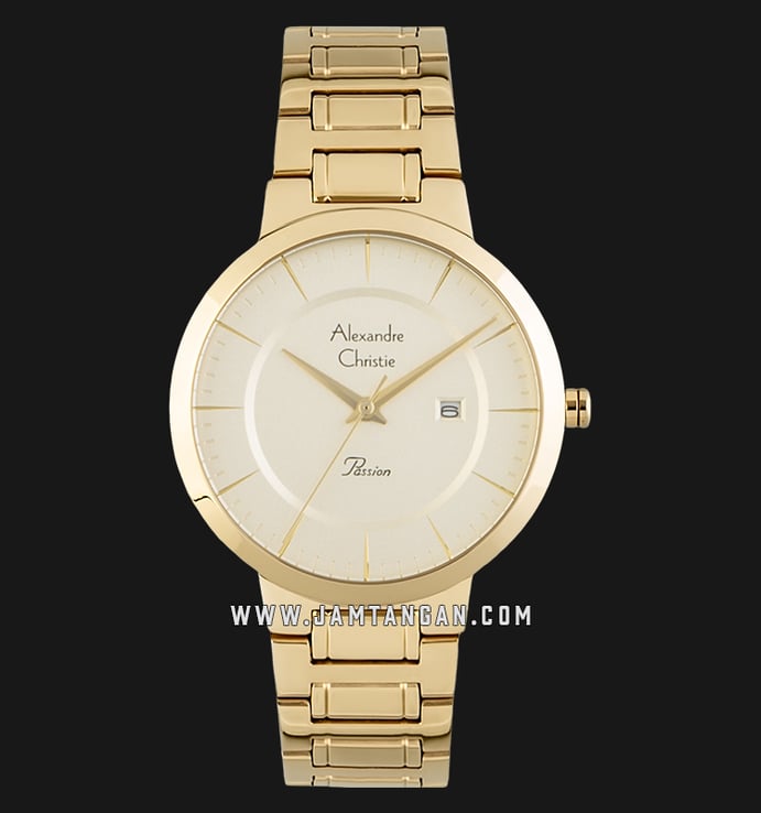 Alexandre Christie AC 2797 LD BGPIV Ladies Silver Dial Gold Stainless Steel Strap