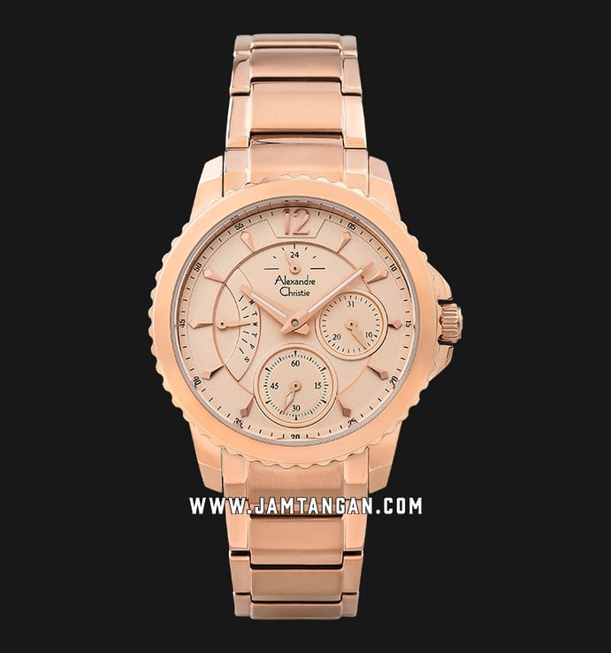 Alexandre Christie AC 2804 BF BRGLN Rose Gold Dial Rose Gold Stainless Steel Strap