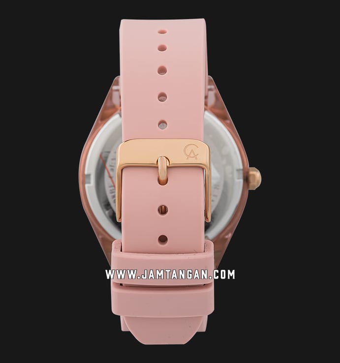 Alexandre Christie Multifunction AC 2808 BF RRGPN Ladies Pink Dial Pink Rubber Strap