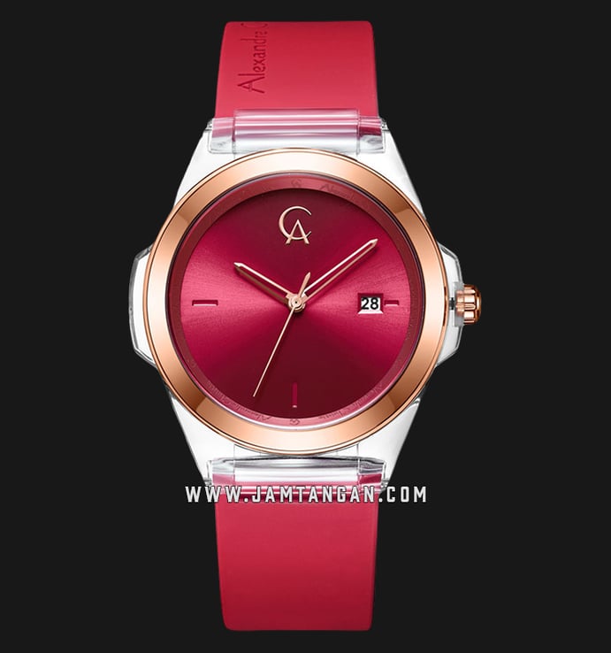 Alexandre Christie AC 2809 LD RRGRE Ladies Red Dial Red Rubber Strap