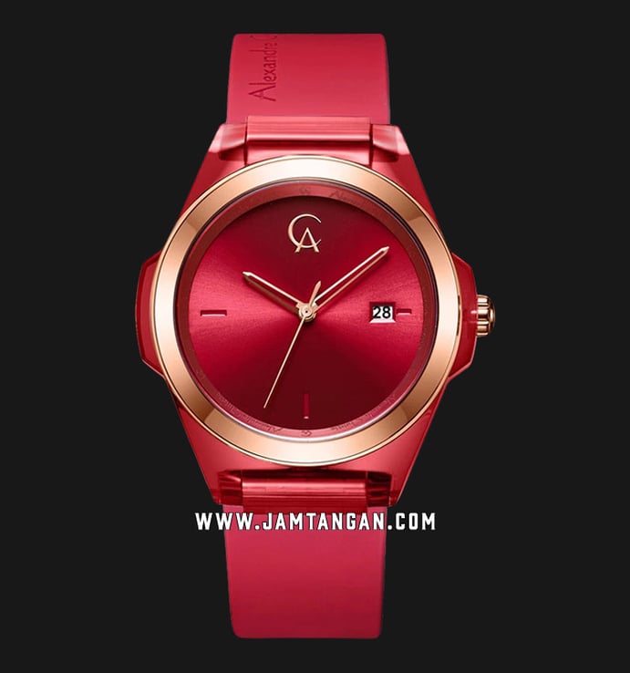 Alexandre Christie AC 2809 LD RRGRERE Ladies Red Dial Red Rubber Strap