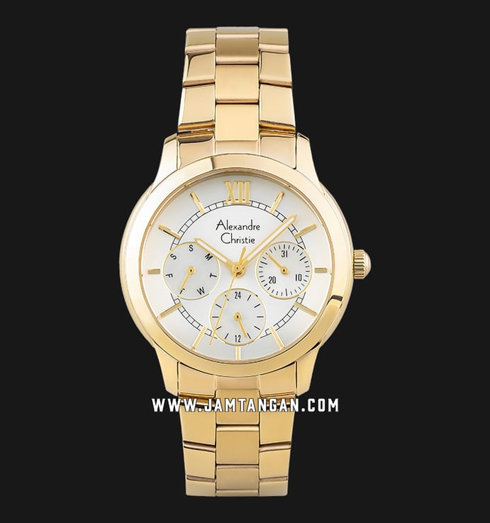 Alexandre Christie AC 2815 BF BGPSL Ladies Silver Dial Gold Stainless Steel Strap
