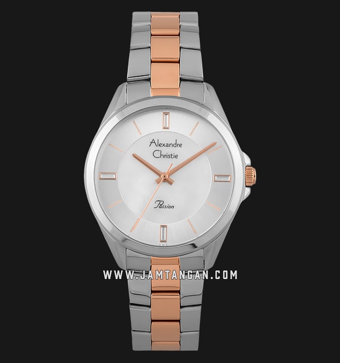 Alexandre Christie Passion AC 2816 LH BTRSL Ladies Silver Dial Dual Tone Stainless Steel Strap