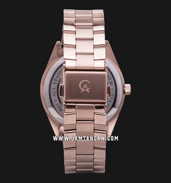 Alexandre Christie Multifunction AC 2817 BF BRGGR Ladies Grey Dial Rose Gold Stainless Steel Strap