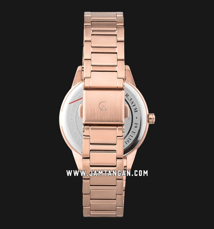 Alexandre Christie AC 2820 LD BRGSL Ladies Silver Dial Rose Gold Stainless Steel Strap