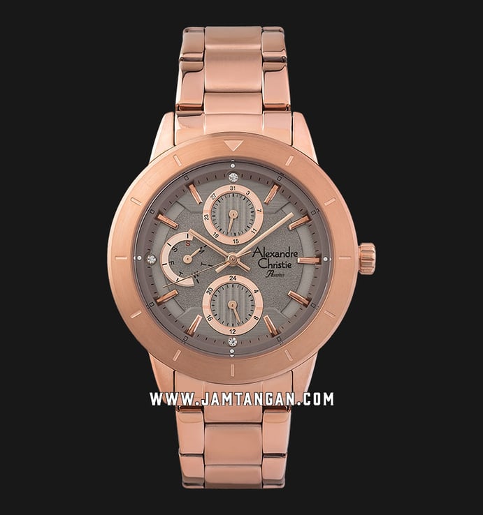Alexandre Christie Passion AC 2823 BF BRGLG Ladies Grey Dial Rose Gold Stainless Steel