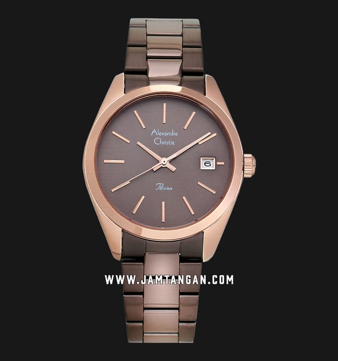 Alexandre Christie Passion AC 2839 LD BROBO Ladies Brown Dial Brown Stainless Steel Strap