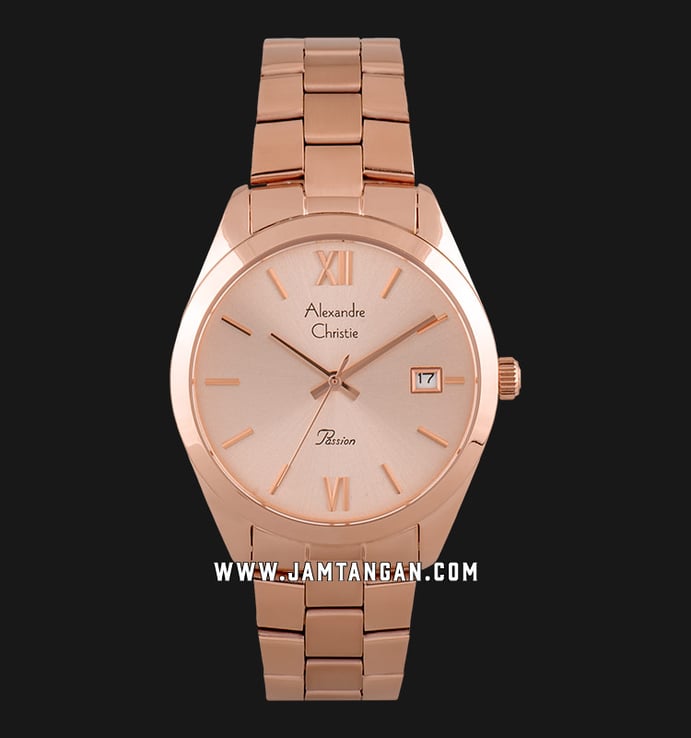 Alexandre Christie Passion AC 2840 LD BRGRG Rose Gold Dial Rose Gold Stainless Steel Strap