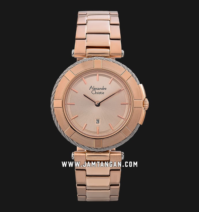 Alexandre Christie AC 2867 LD BRGLN Ladies Rose Gold Dial Rose Gold Stainless Steel
