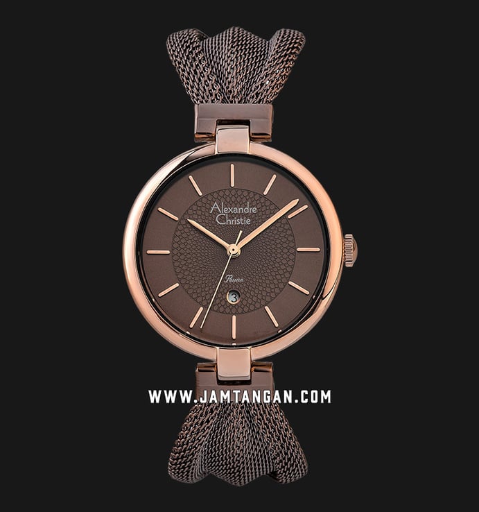 Alexandre Christie Passion AC 2872 LD BROBO Ladies Brown Dial Brown Stainless Steel Strap