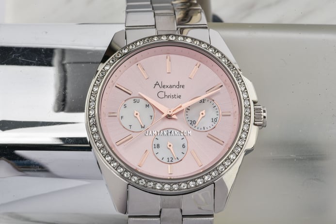 Alexandre Christie AC 2949 BF BSSPNRG Ladies Pink MOP Dial Stainless Steel Strap