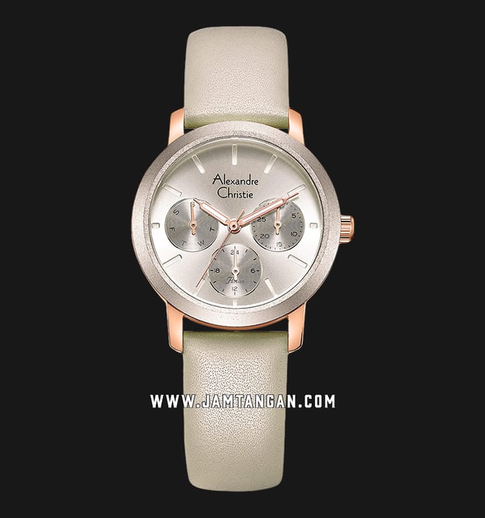 Alexandre Christie Passion AC 2A25 BF LRGLG Ladies Rose Gold Dial Beige Leather Strap