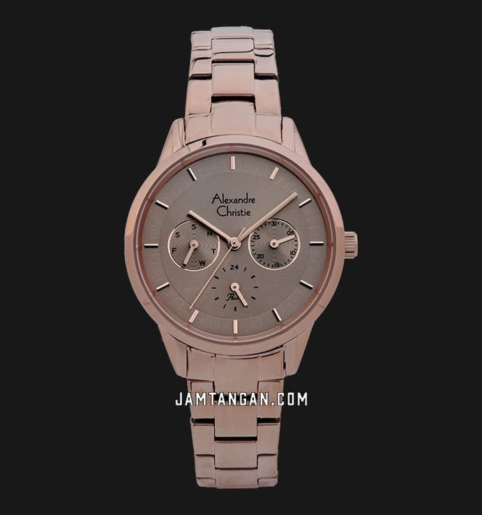 Alexandre Christie Passion AC 2A39 BF BRGBO Brown Dial Rose Gold Stainless Steel Strap