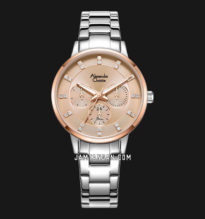 Alexandre Christie Passion AC 2A57 BF BTRRG Ladies Rose Gold Dial Stainless Steel Strap