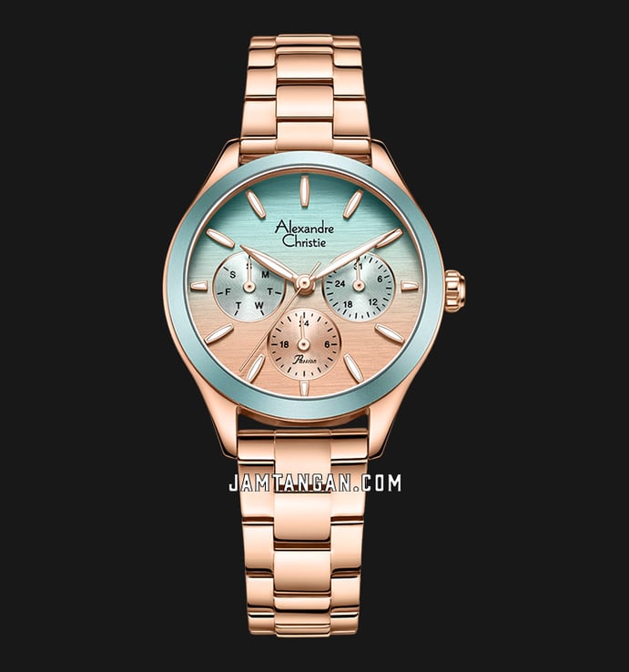 Alexandre Christie Passion AC 2A93 BF BRGLBRG Ladies Dual Tone Dial Rose Gold Stainless Steel Strap