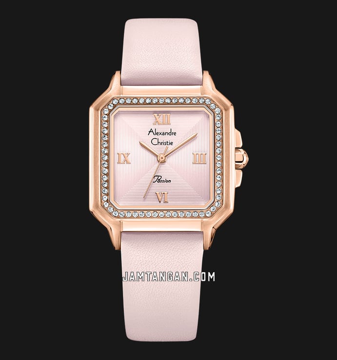 Alexandre Christie Passion AC 2B32 LH LRGPN Ladies Pink Dial Pink Leather Strap