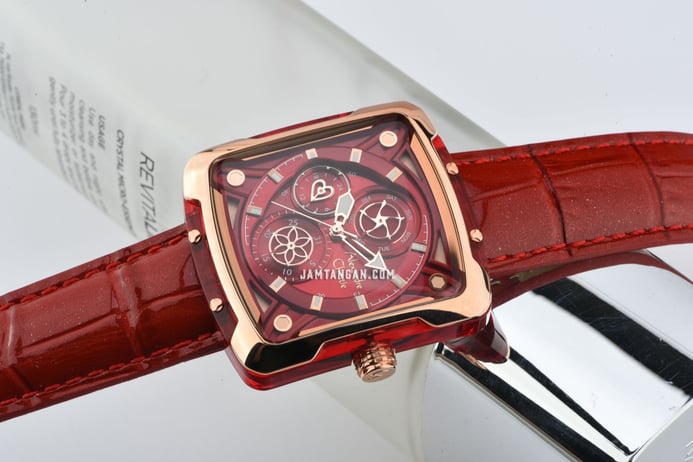 Alexandre Christie AC 3030 BF LRGRE Ladies Red Dial Red Leather Strap