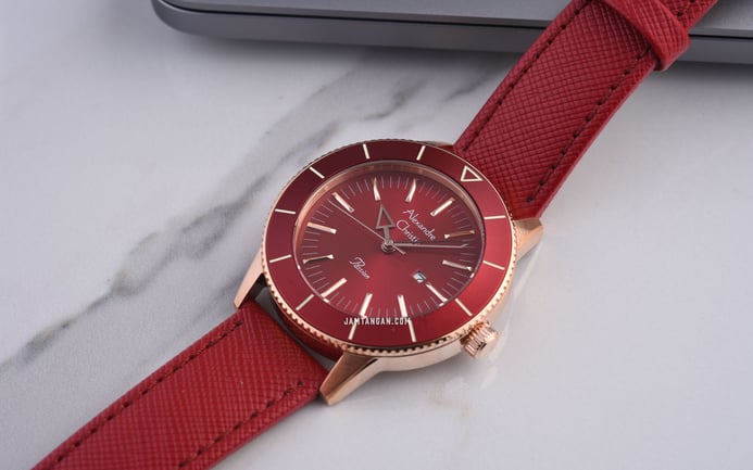Alexandre Christie Passion AC 5002 LD LRGRE Ladies Red Dial Red Leather Strap