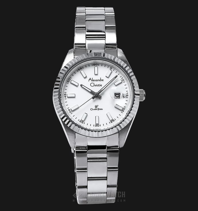 Alexandre Christie AC 5007 LD BSSSL Ladies White Dial Stainless Steel