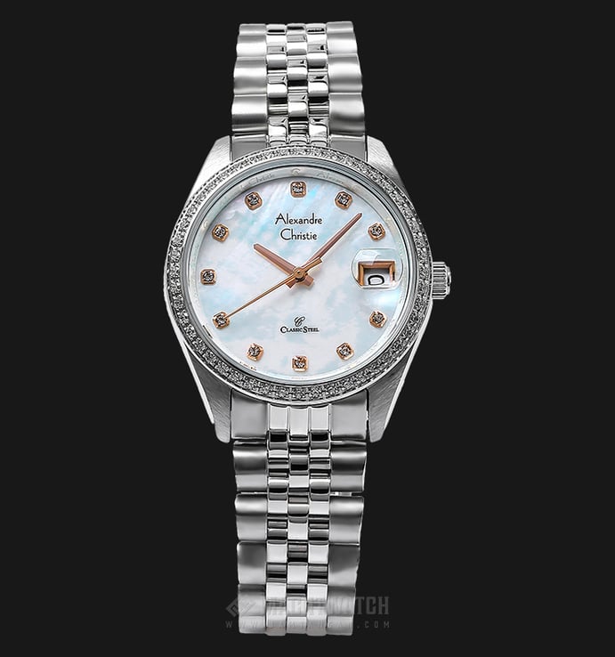 Alexandre Christie AC 5008 LD BSSMS Ladies Mother of Pearl Dial Stainless Steel