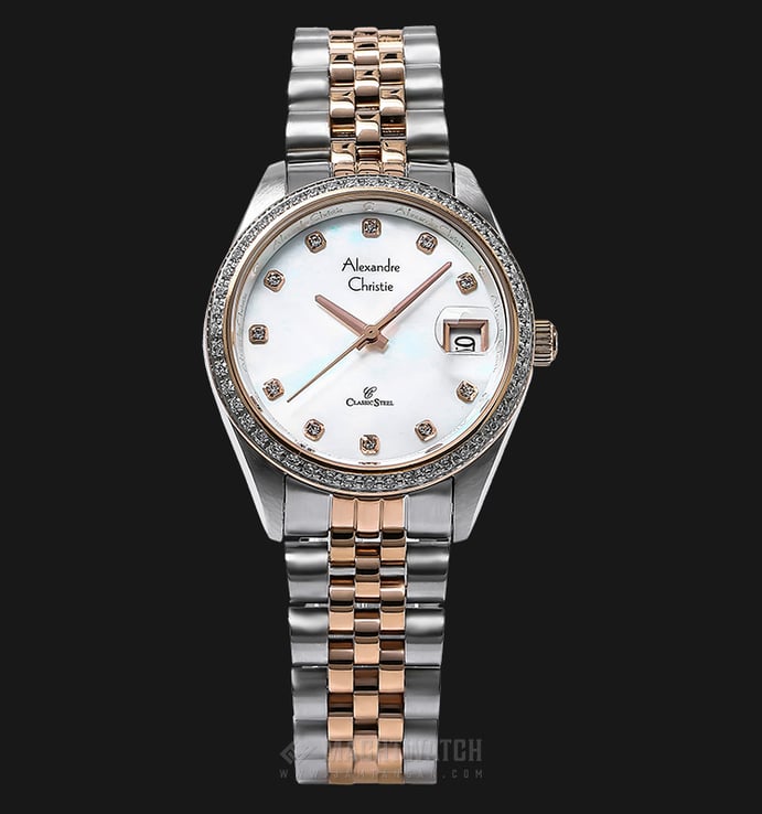Alexandre Christie AC 5008 LD BTRMS Ladies Mother of Pearl Dial Stainless Steel