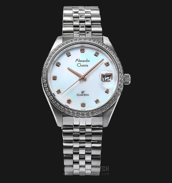 Alexandre Christie AC 5008 MD BSSMS Man Mother of Pearl Dial Stainless Steel