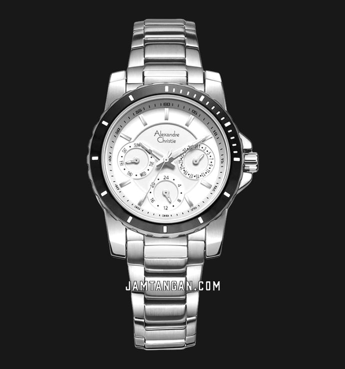 Alexandre Christie Multifunction AC 6141 BF BTBSL White Dial Stainless Steel Strap