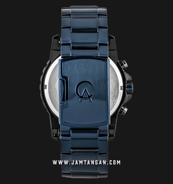 Alexandre Christie Chronograph AC 6141 MC BUBBAAR Black Dial Blue Stainless Steel Strap