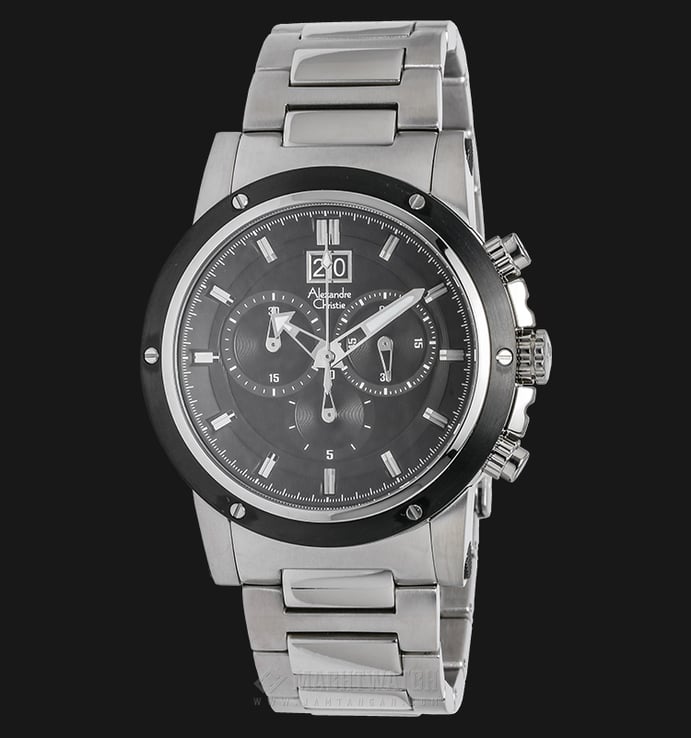 Alexandre Christie AC 6142 MC BTBBA Men Chronograph Black Dial Stainless Steel Watch