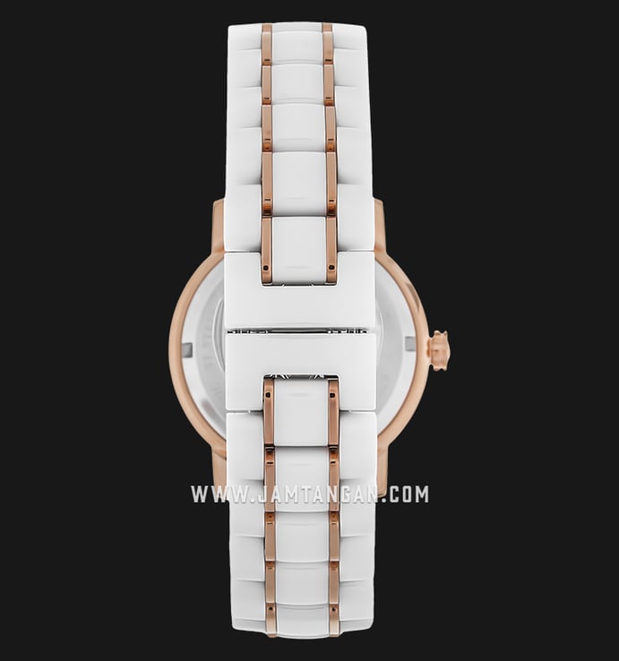 Alexandre Christie AC 6292 BF BRGSL Ladies White Dial Dual Tone Stainless Steel With Ceramic Strap