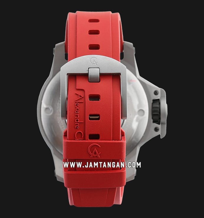 Alexandre Christie Special Edition AC 6295 MP RTPBARE Automatic Titanium Black Dial Red Rubber Strap