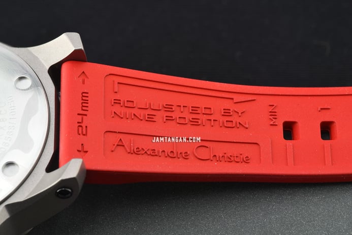 Alexandre Christie Special Edition AC 6295 MP RTPBARE Automatic Titanium Black Dial Red Rubber Strap