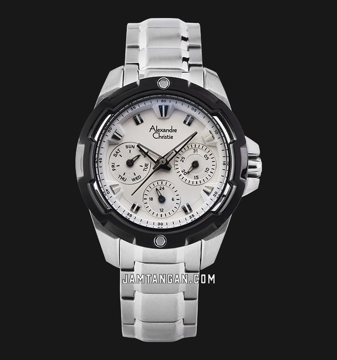 Alexandre Christie Sport AC 6305 BF BTBSL Ladies White Dial Stainless Steel Strap