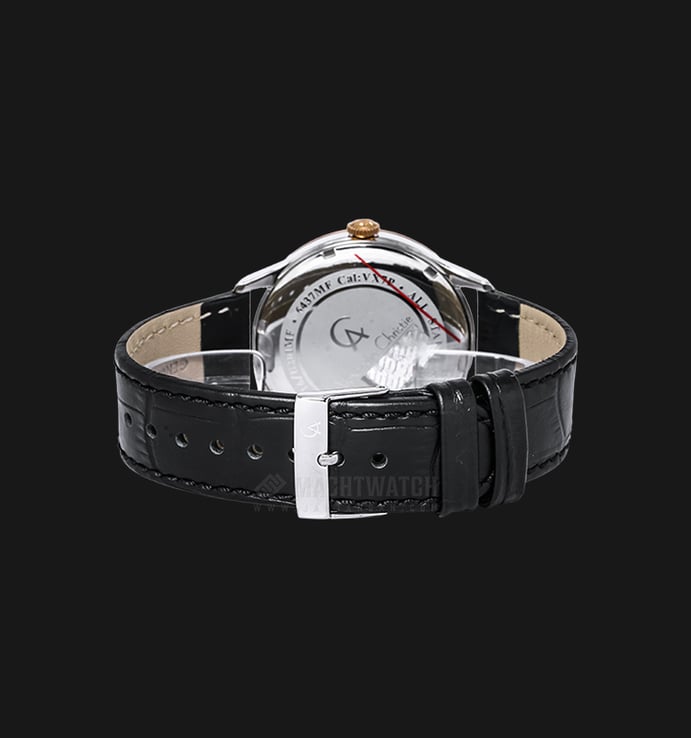 Alexandre Christie AC 6437 MF LTRSL White Dial Stainless Steel Case Leather Strap