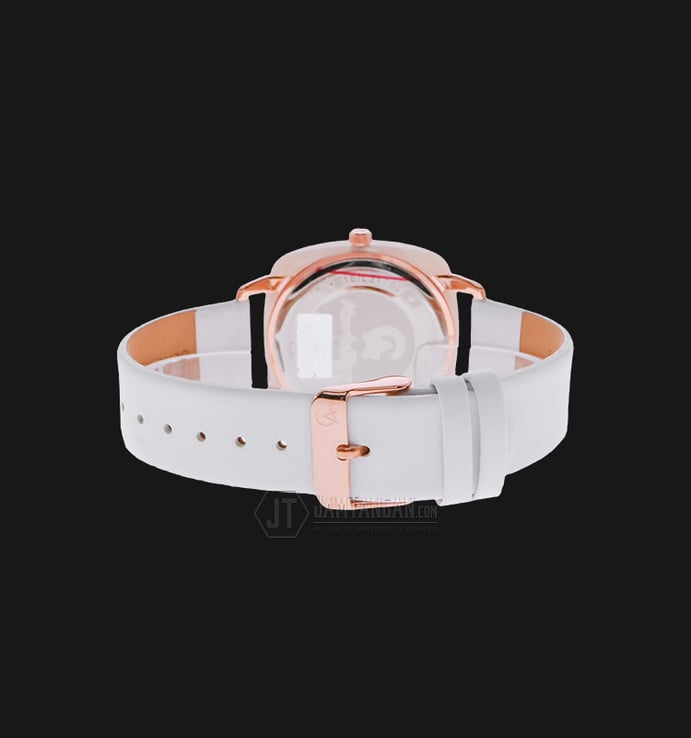 Alexandre Christie AC 6440 BF LRGSL White Dial White Leather Strap