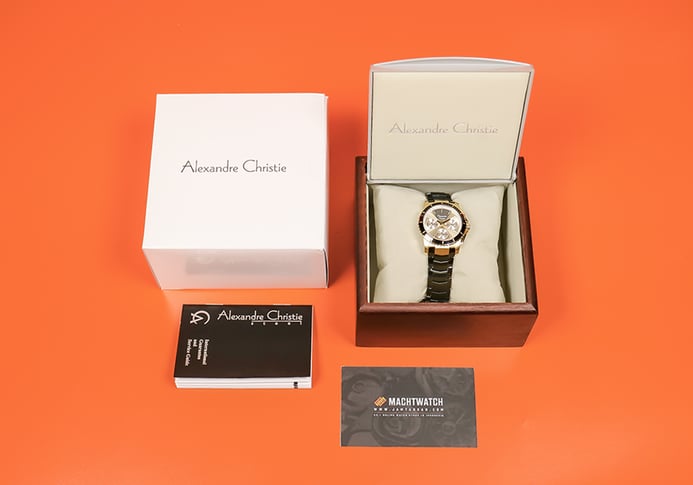Alexandre Christie AC 6455 BGDIV Couple Gold Dial Stainless Steel Strap