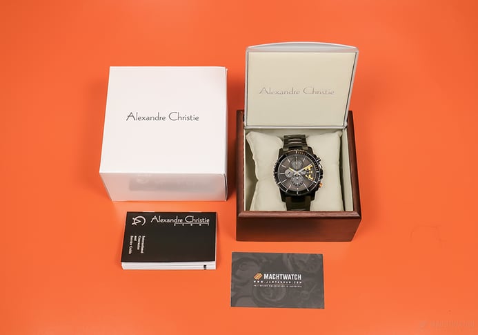 Alexandre Christie AC 6455 BEPBAYL Couple Black Dial Stainless Steel Strap