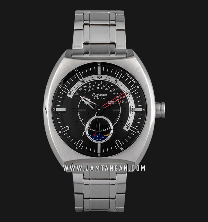 Alexandre Christie AC 6464 MC BSSBA Younique Man Black Dial Stainless Steel Strap