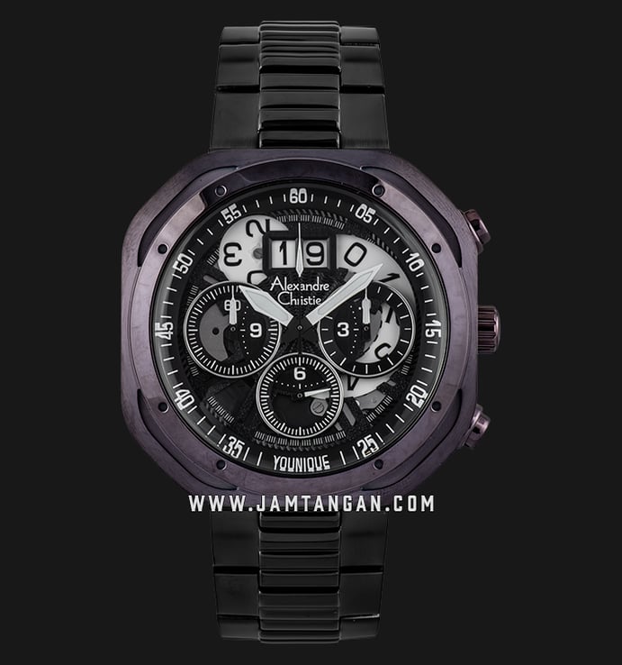 Alexandre Christie Chronograph AC 6468 MC BEPBA Younique Man Skeleton Dial Stainless Steel Strap