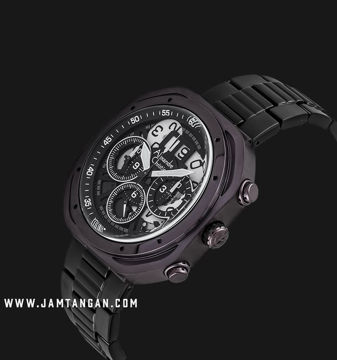 Alexandre Christie Chronograph AC 6468 MC BEPBA Younique Man Skeleton Dial Stainless Steel Strap