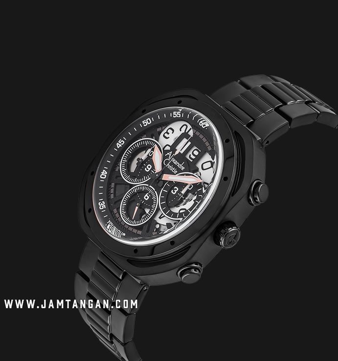 Alexandre Christie Chronograph AC 6468 MC BIPBA Younique Man Skeleton Dial Stainless Steel Strap