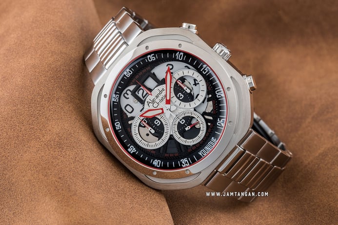 Alexandre Christie Chronograph AC 6468 MC BSSBA Younique Man Skeleton Dial Stainless Steel Strap