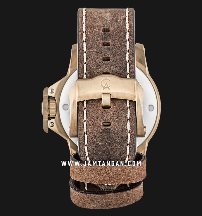 Alexandre Christie AC 6481 MA LGPBA Man Automatic Bronzium Limited Edition Black Dial Leather Strap
