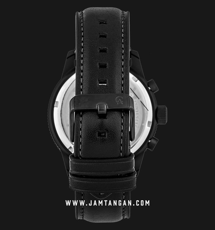 Alexandre Christie AC 6501 MC LIPBA Chronograph Man Black Dial Black Leather Strap