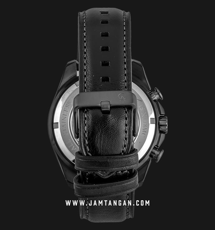 Alexandre Christie AC 6503 MC LEPBA Sport Chronograph Men Black Dial Black Leather Strap